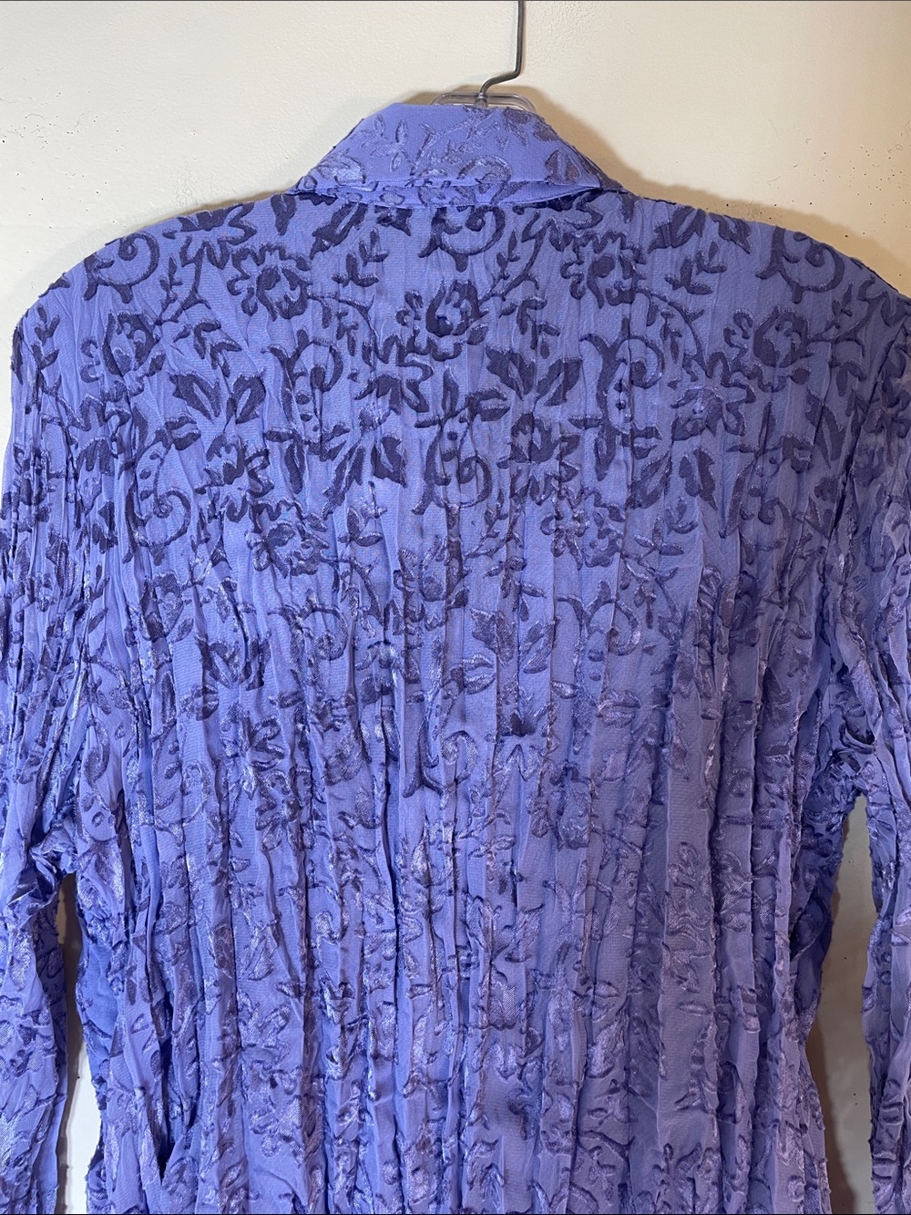Coldwater Creek Lavender Ruffle Front Crinkled Blouse. XL. NWT. - Picture 10 of 11